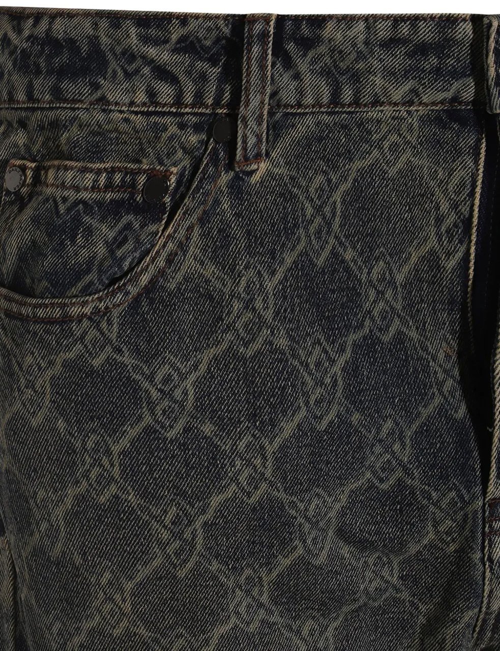 Daily Paper jean a logo imprime Blauw