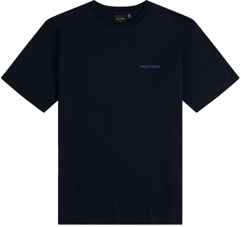 Daily Paper sky captain blue candle label boxy t shirt Blauw