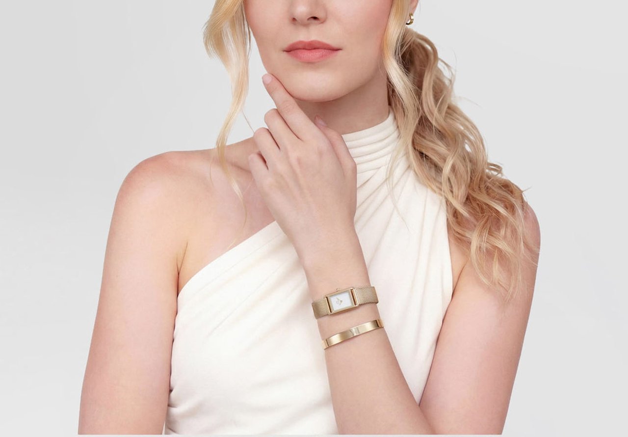 Daniel Wellington Bound Mini - Horloge - Wit Goud