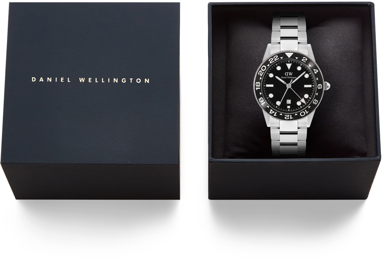 Daniel Wellington Iconic GMT - Horloge - Zwart Zilver