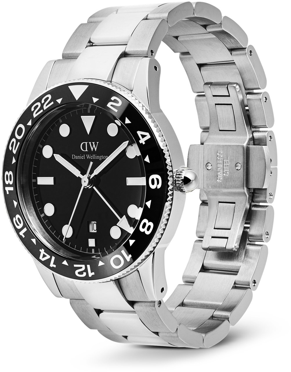 Daniel Wellington Iconic GMT - Horloge - Zwart Zilver