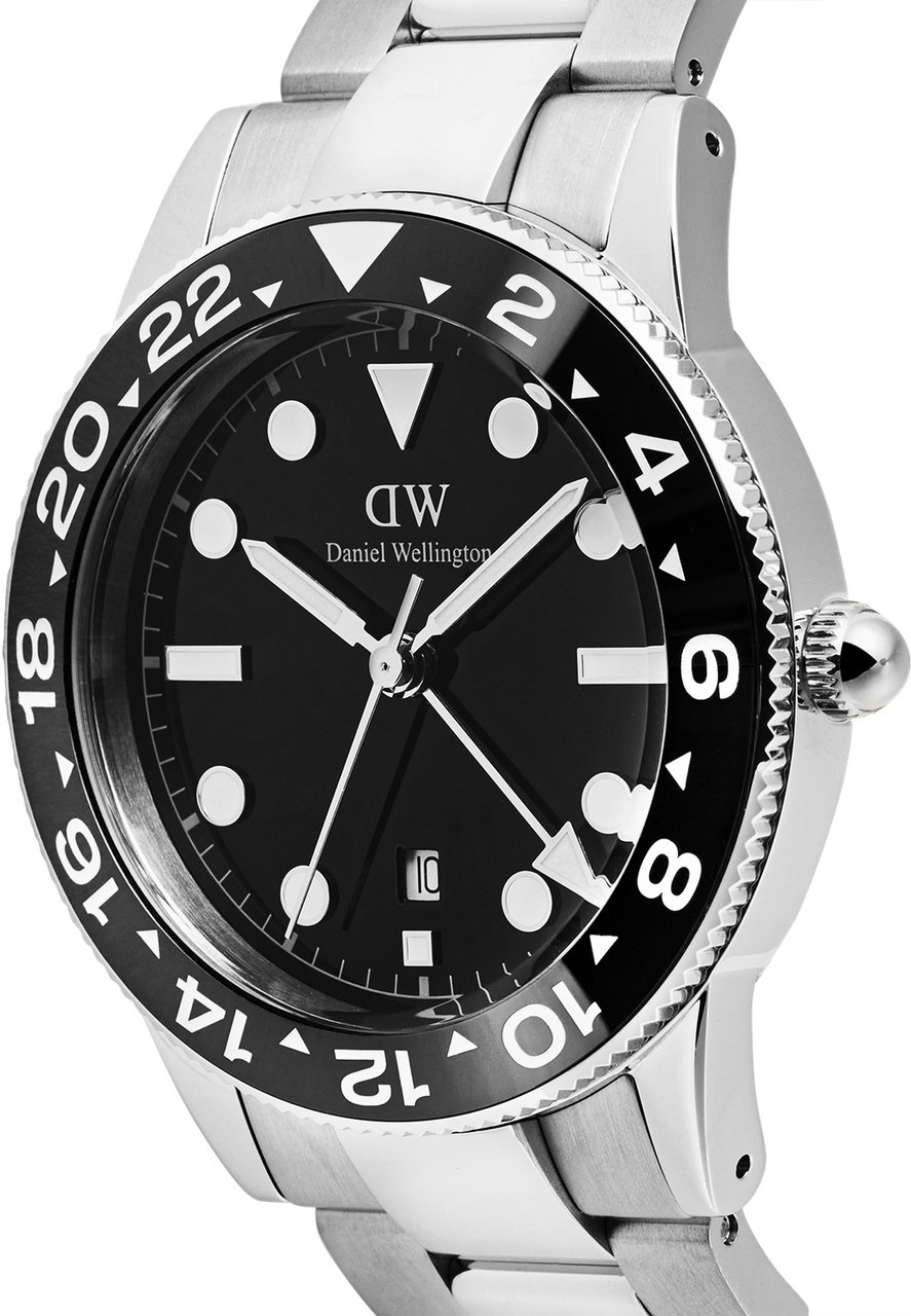 Daniel Wellington Iconic GMT - Horloge - Zwart Zilver