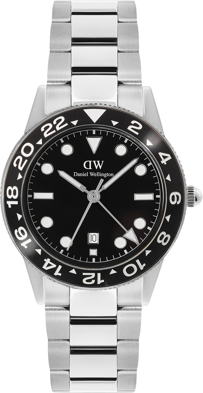 Daniel Wellington Iconic GMT - Horloge - Zwart Zilver