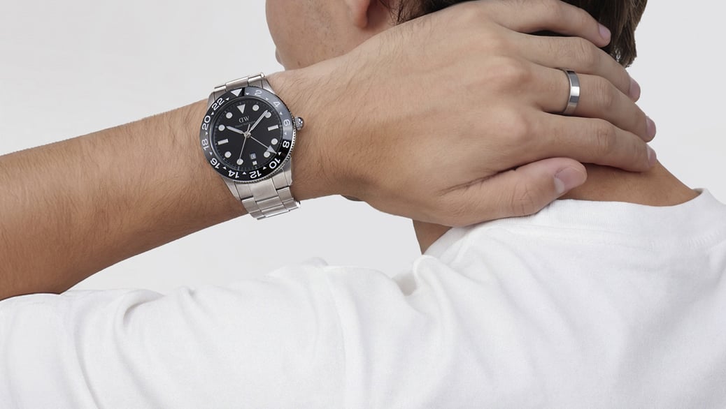 Daniel Wellington Iconic GMT - Horloge - Zwart Zilver
