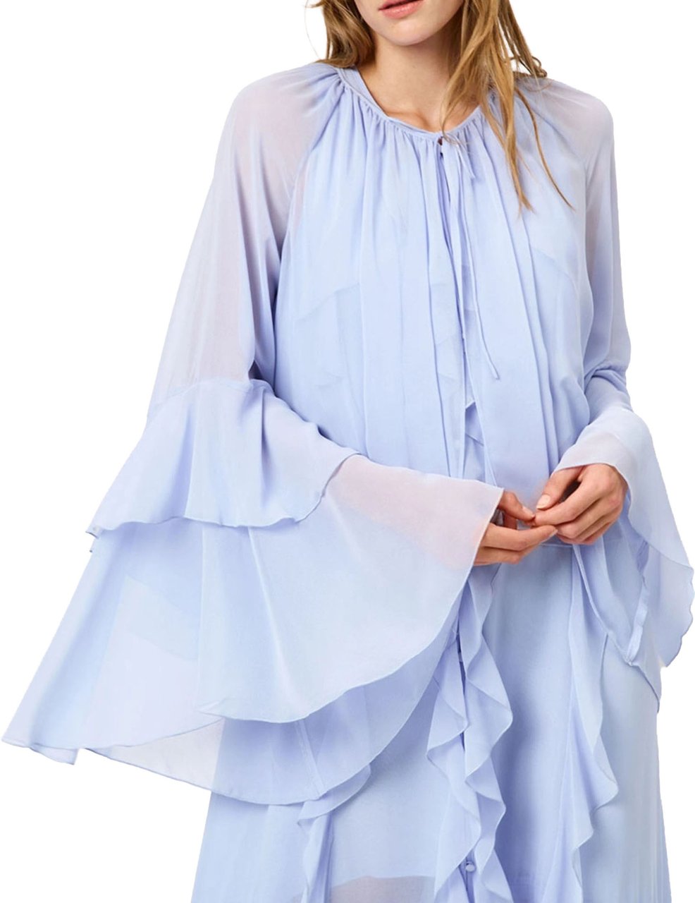 Dante6 Dante 6 Baltimore Volant Romantic Blouse Blouses Lichtblauw 252121 Blauw