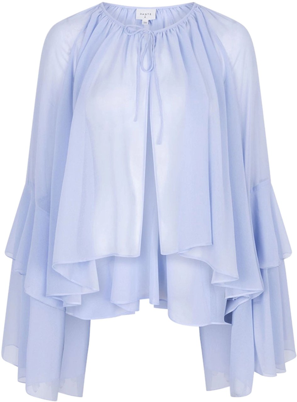 Dante6 Dante 6 Baltimore Volant Romantic Blouse Blouses Lichtblauw 252121 Blauw