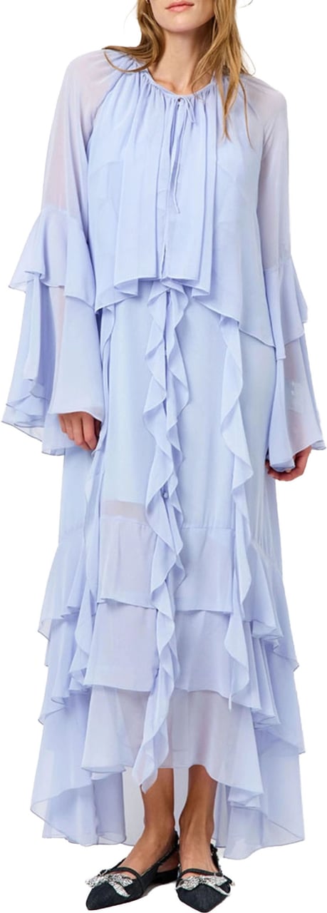 Dante6 Dante 6 Baltimore Volant Romantic Blouse Blouses Lichtblauw 252121 Blauw
