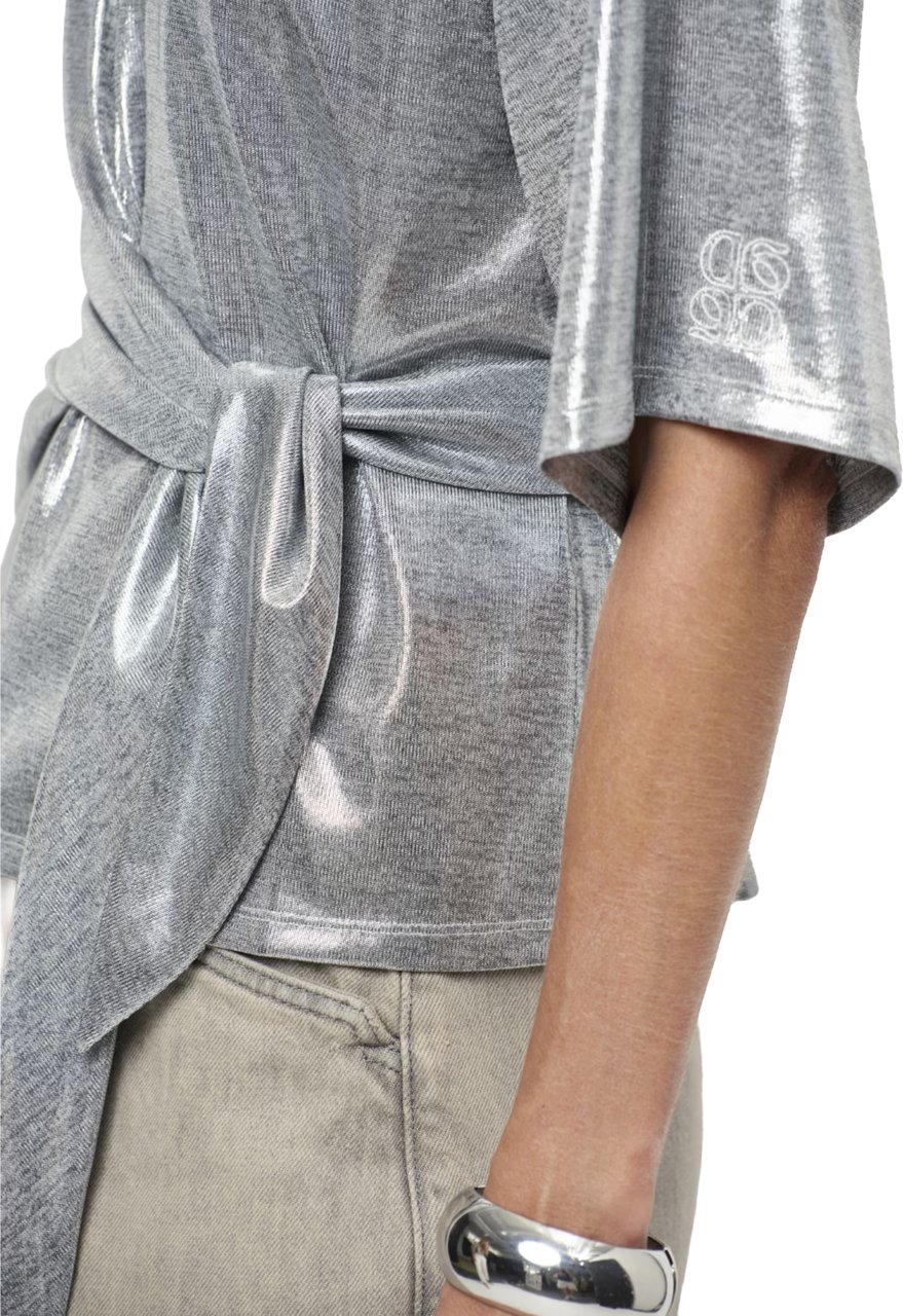 Dante6 Dante 6 Uxia Metallic Twist Detail Top Tops Zilver 261493 Zilver