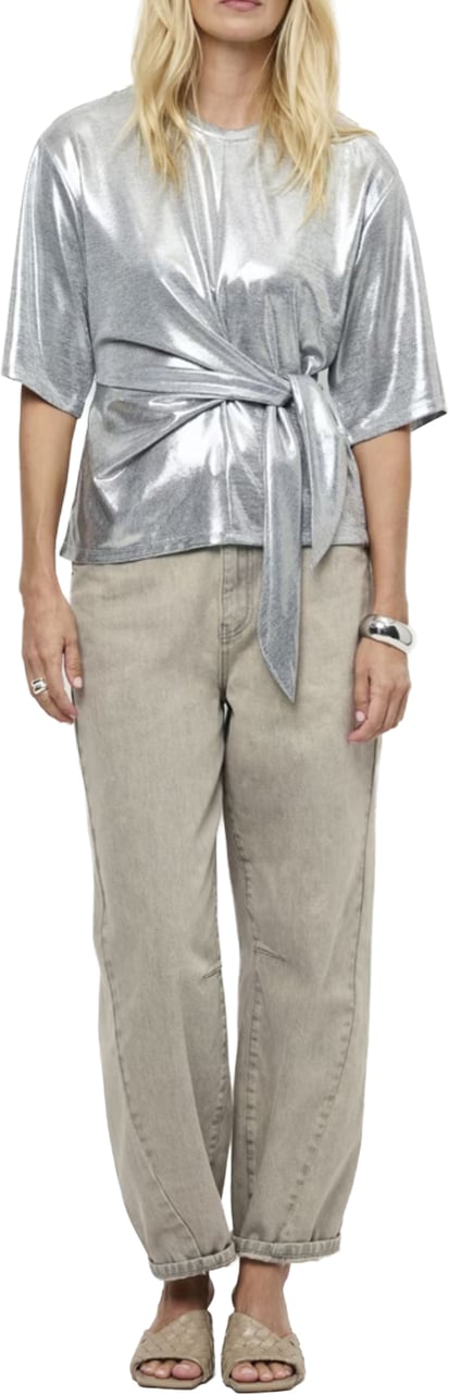 Dante6 Dante 6 Uxia Metallic Twist Detail Top Tops Zilver 261493 Zilver