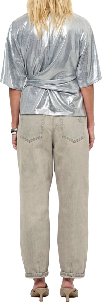 Dante6 Dante 6 Uxia Metallic Twist Detail Top Tops Zilver 261493 Zilver