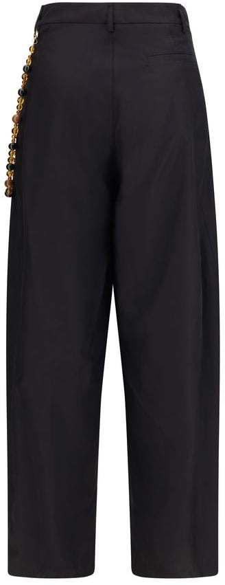Darkpark Black Cotton Casual Pants Zwart