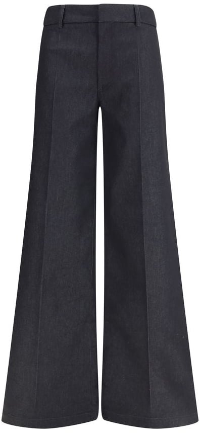 DARKPARK Darkpark Black Polyester Flared Pants Zwart