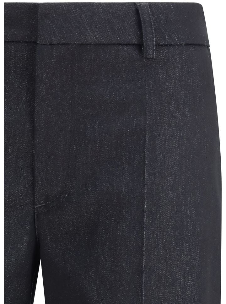 DARKPARK Darkpark Black Polyester Flared Pants Zwart