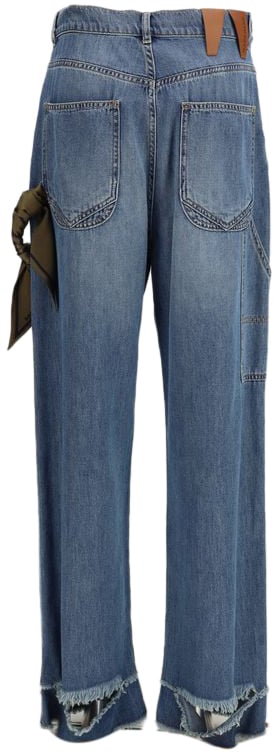 Darkpark Blue Cotton Relaxed Fit Jeans Blauw