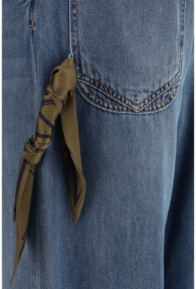 Darkpark Blue Cotton Relaxed Fit Jeans Blauw