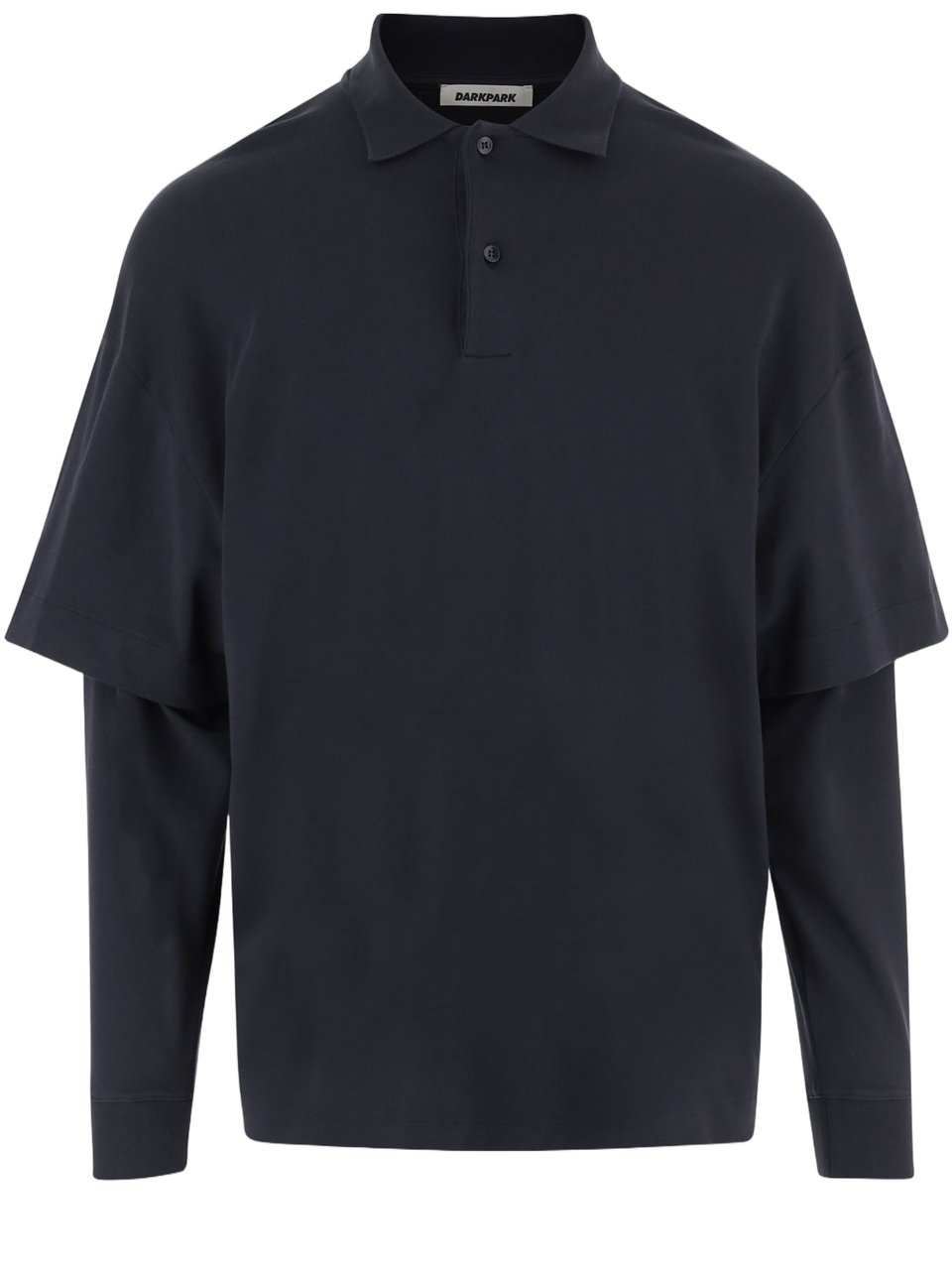 DARKPARK Long-Sleeved Cotton Polo Shirt Blauw