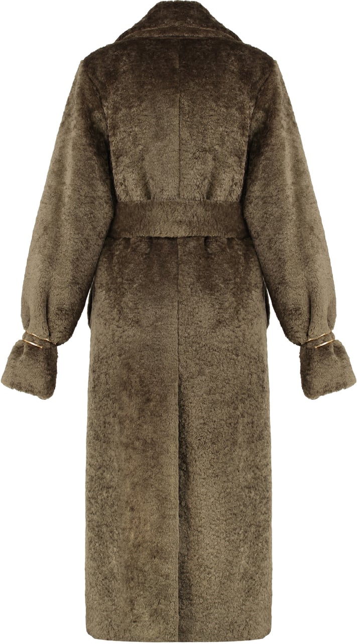 DARKPARK Trench Madison in eco-fur Groen