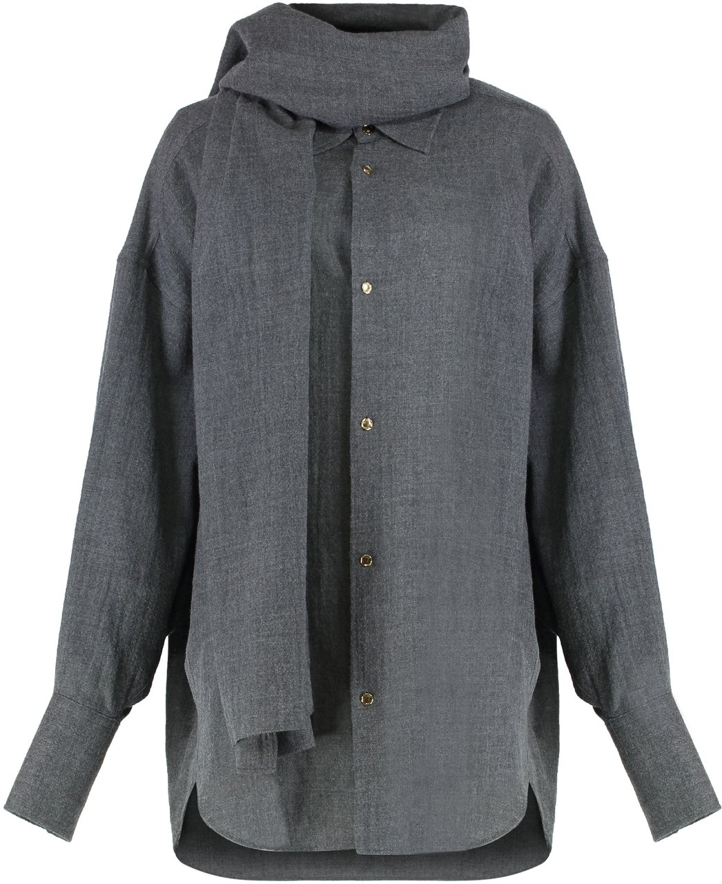 DARKPARK Georgia shirt with removable wool scarf Grijs