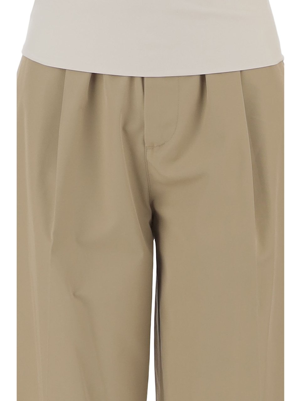DARKPARK Wide-Leg Cropped Cotton Pants with Turn-Up Hem Groen