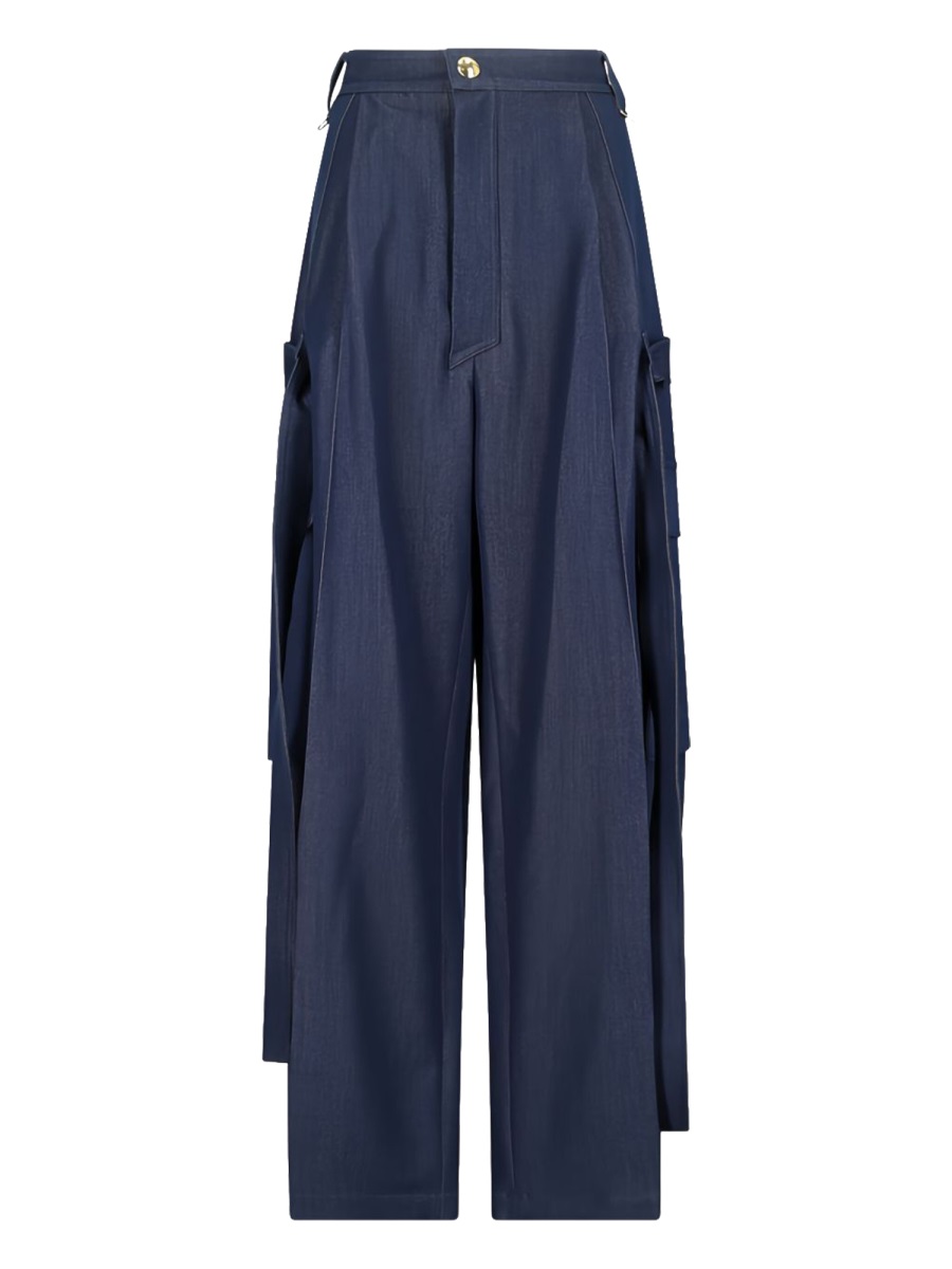 DARKPARK Navy Blue Ruth High-Waisted Cargo Pants Zwart