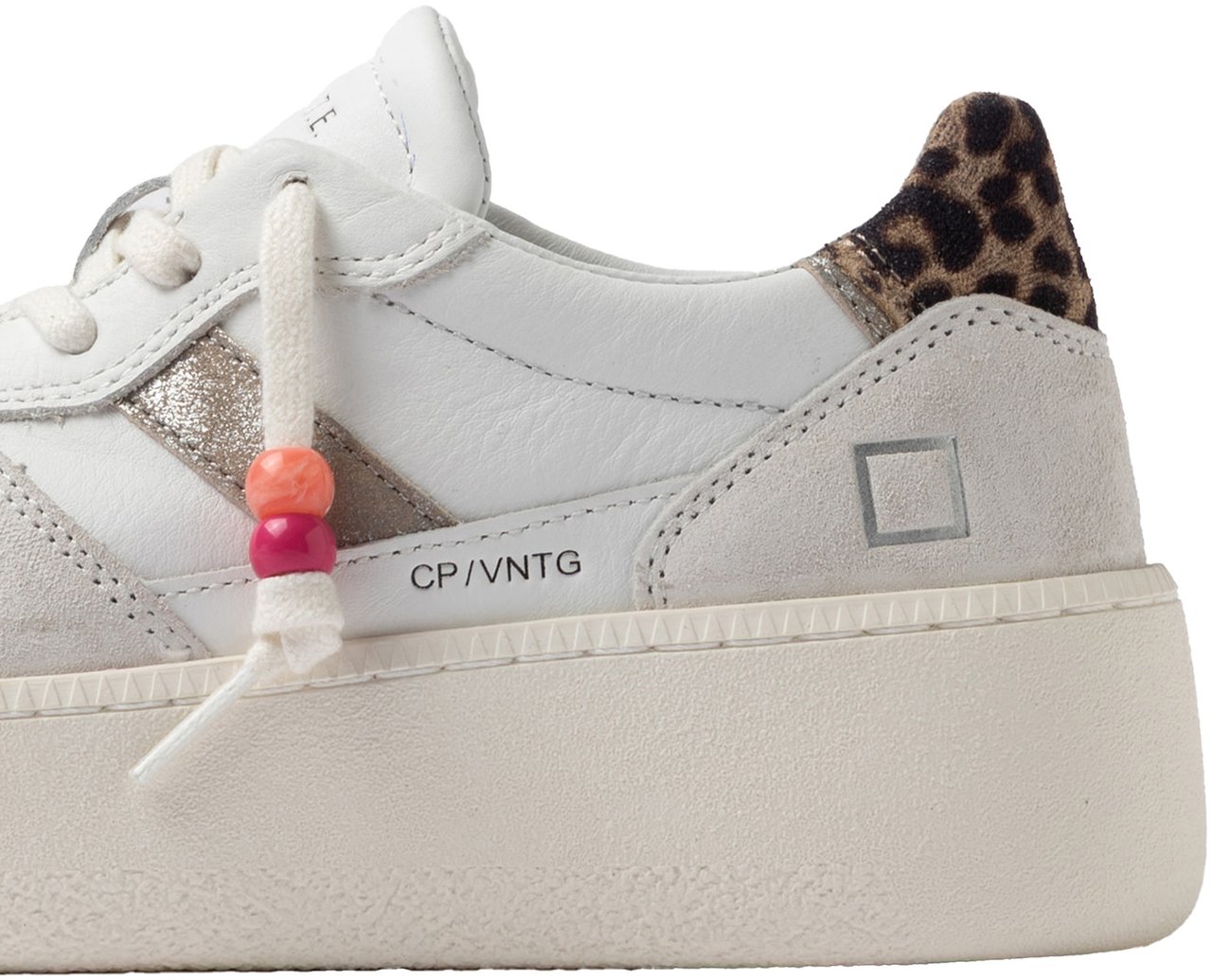 D.A.T.E. Sneakers White-Leopard Wit