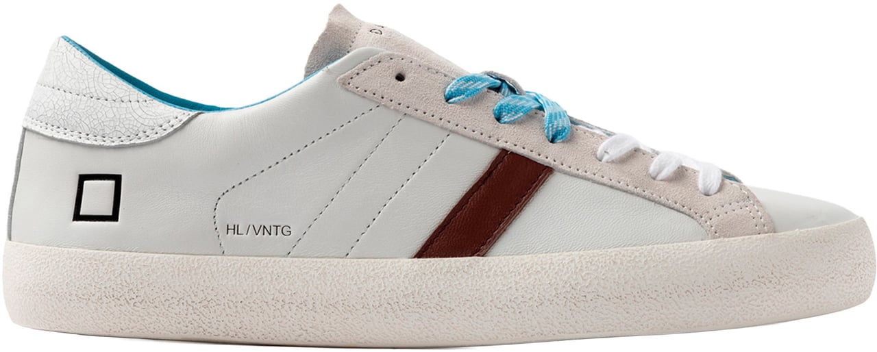 D.A.T.E. Sneakers White-Turquoise Wit