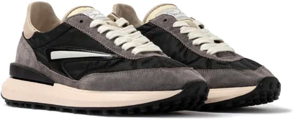 D.A.T.E. Sneakers Black Ivory Donkergrijs
