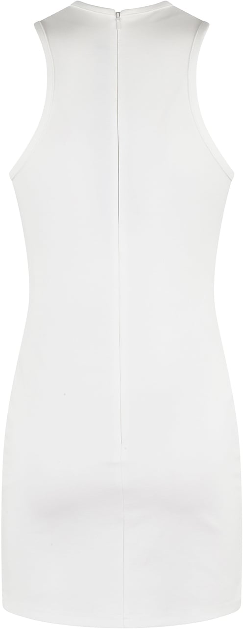 David Koma White Silver Rhinestone Mini Dress Wit