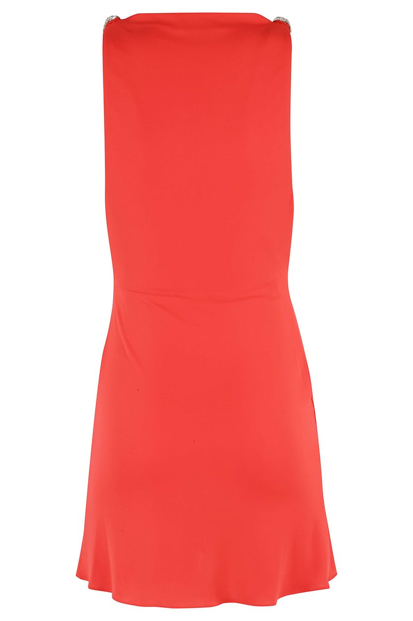 David Koma Orange Jeweled Mini Dress Rood