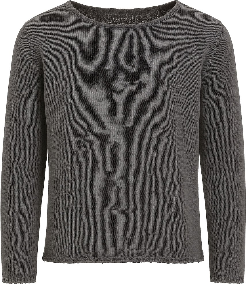 Del Carlo Textured Knit Crewneck Sweater Grijs