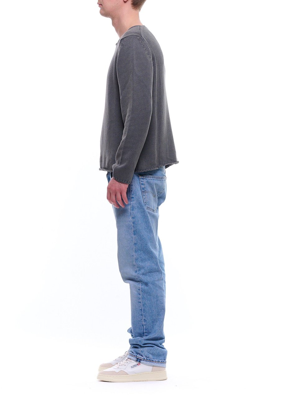 Del Carlo Textured Knit Crewneck Sweater Grijs