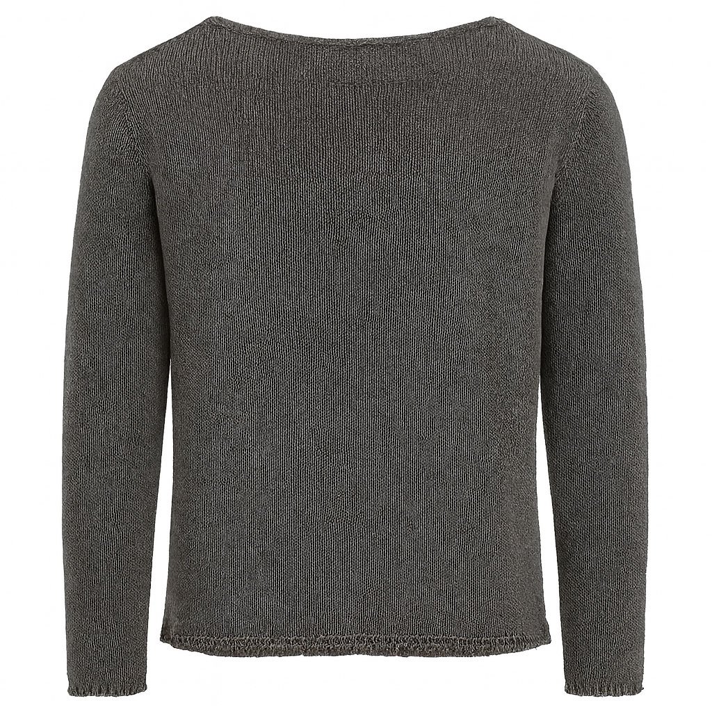 Del Carlo Textured Knit Crewneck Sweater Grijs
