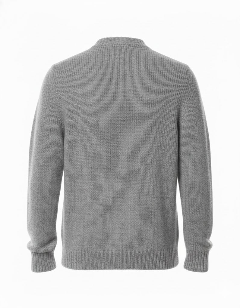 Del Carlo Men’S Grey Wool-Blend Crewneck Sweater Grijs