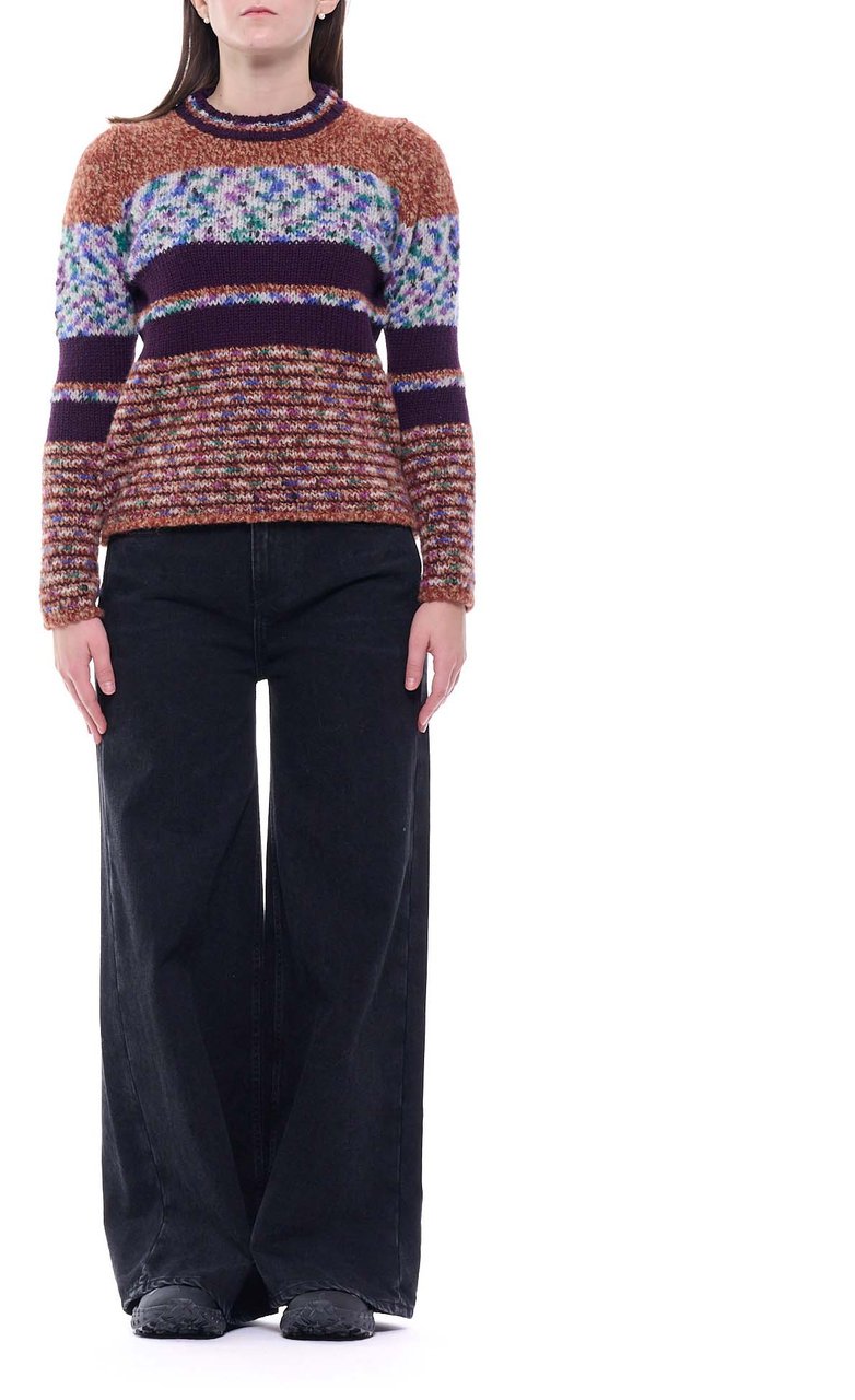 Del Carlo Multicolor Striped Wool Sweater Bruin