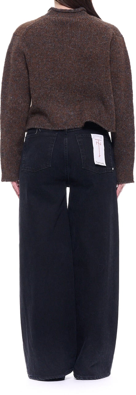 Del Carlo Boxy Alpaca-Blend Sweater With V-Neckline Grijs