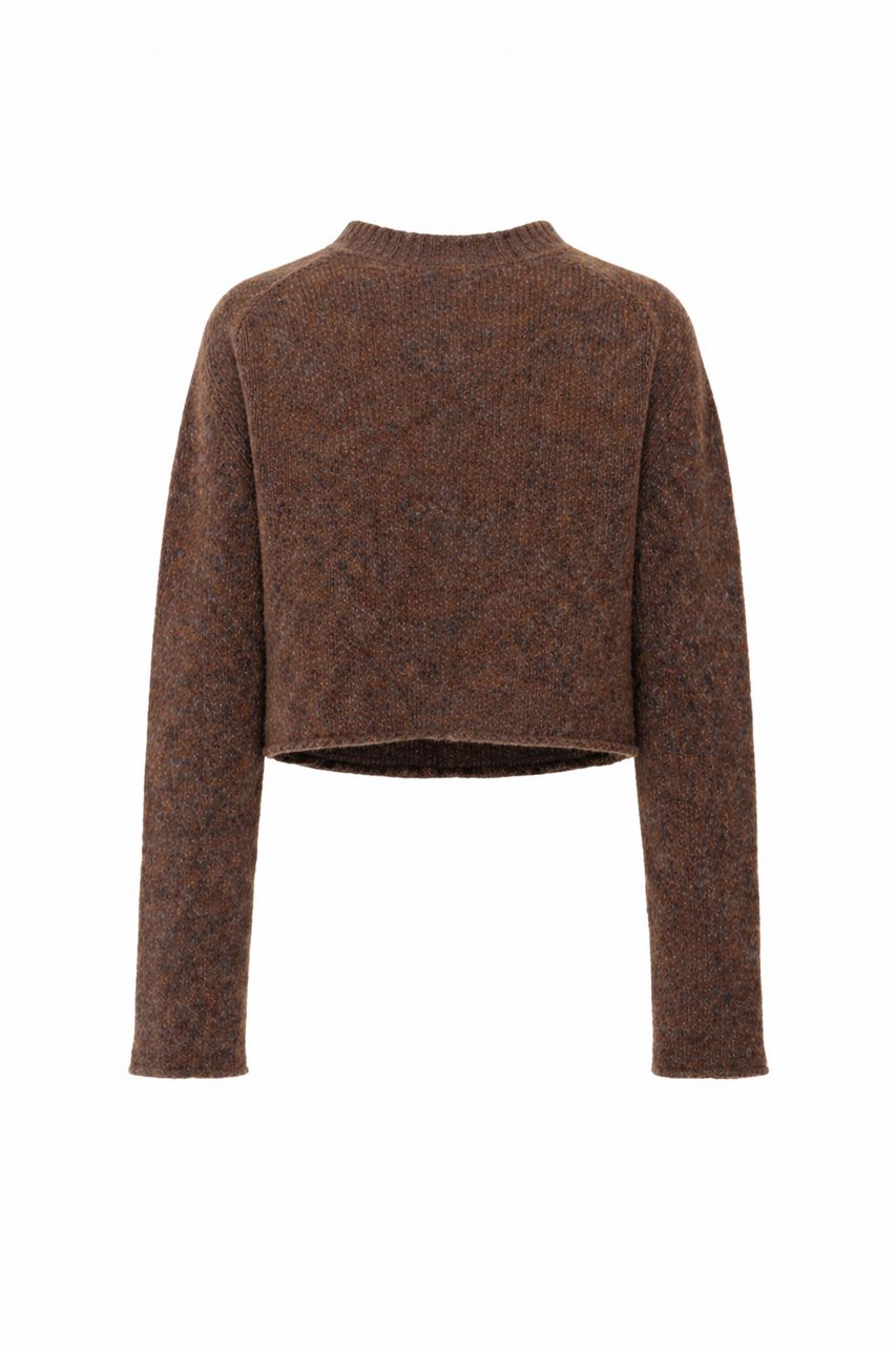 Del Carlo Boxy Alpaca-Blend Sweater With V-Neckline Grijs