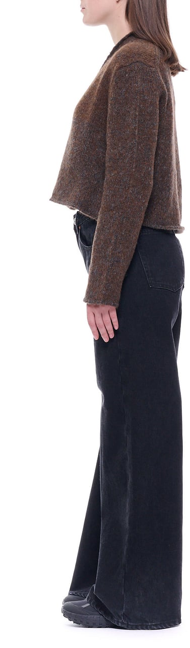 Del Carlo Boxy Alpaca-Blend Sweater With V-Neckline Grijs