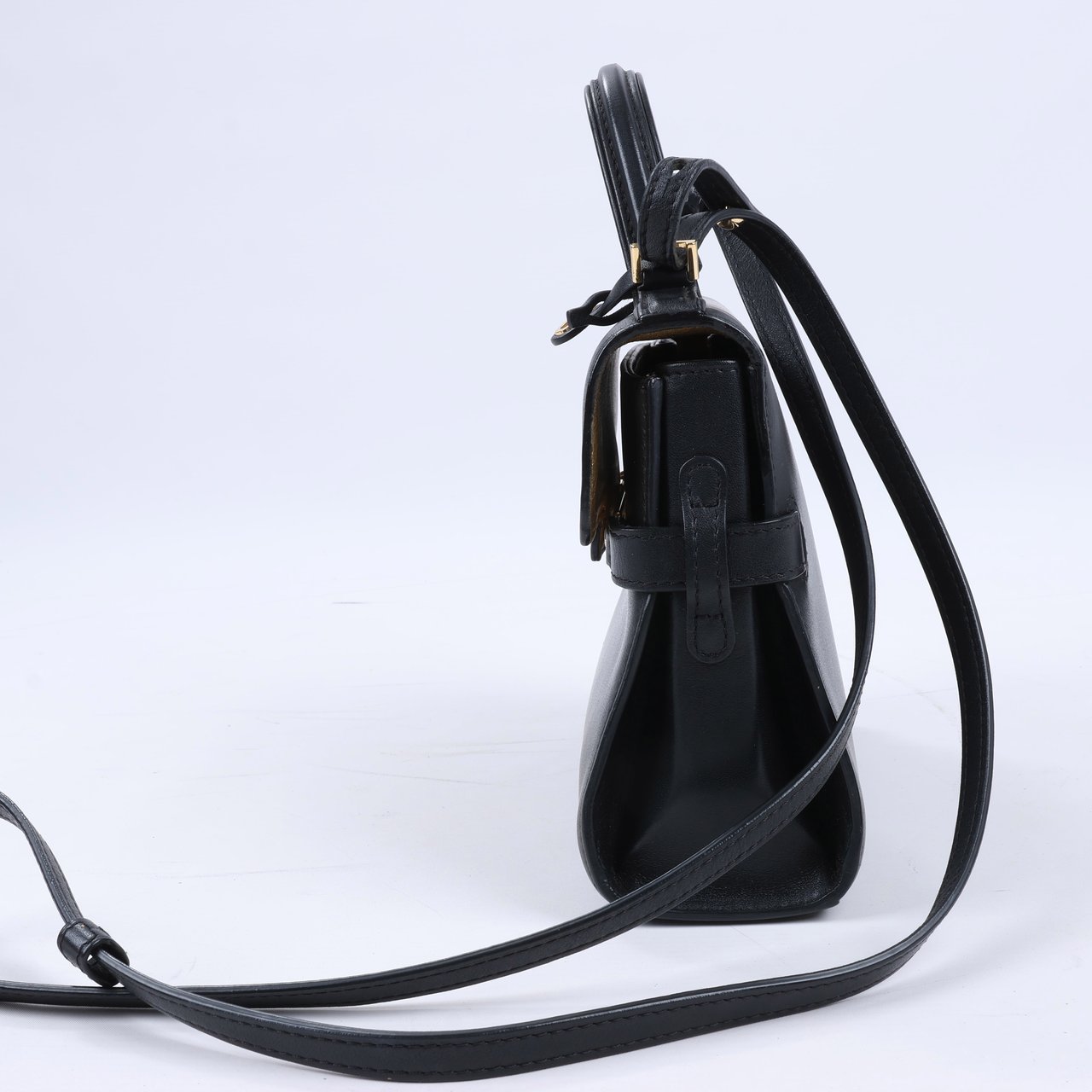 Delvaux Delvaux Tempête PM Leather 2Way Handbag in Black Zwart