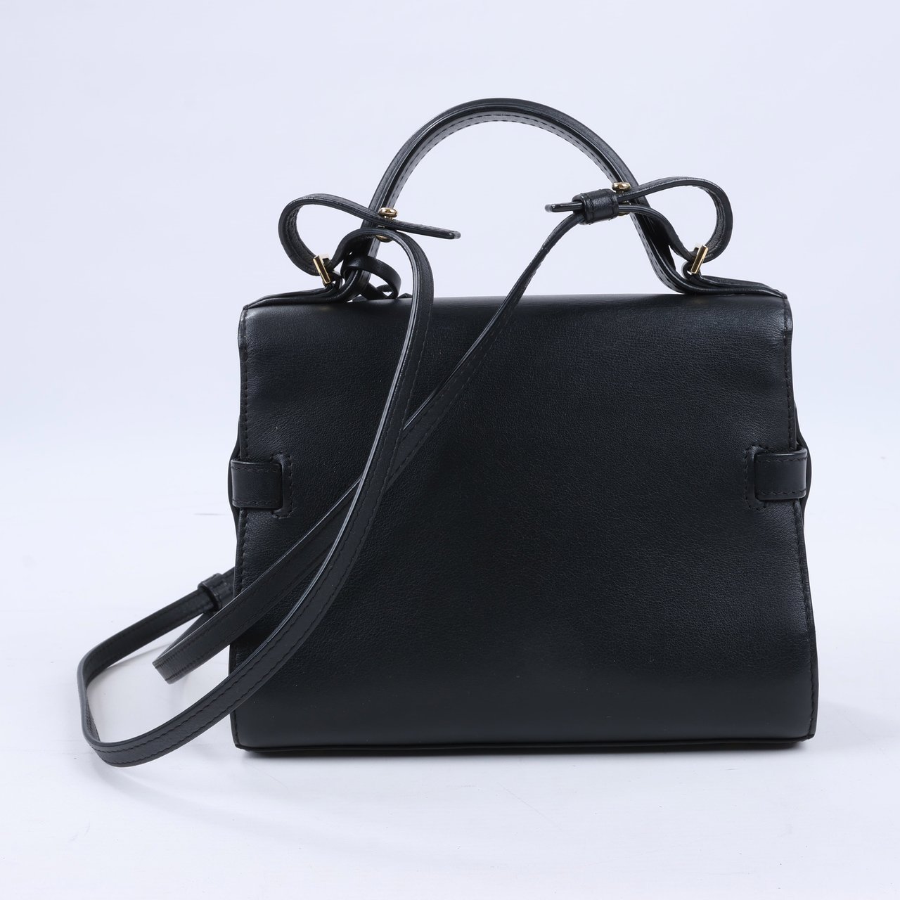 Delvaux Delvaux Tempête PM Leather 2Way Handbag in Black Zwart