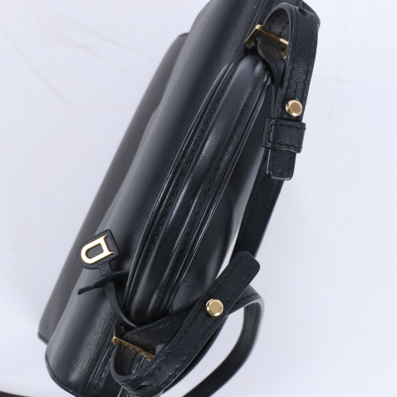 Delvaux Delvaux Tempête PM Leather 2Way Handbag in Black Zwart