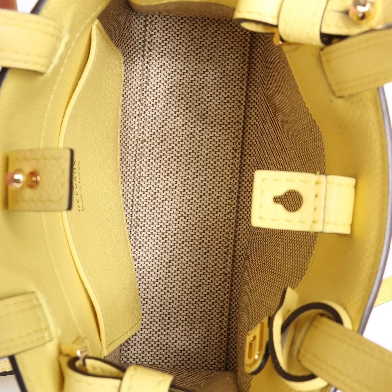Delvaux Tempête PM Leather 2Way Crossbody Bag in Yellow Geel