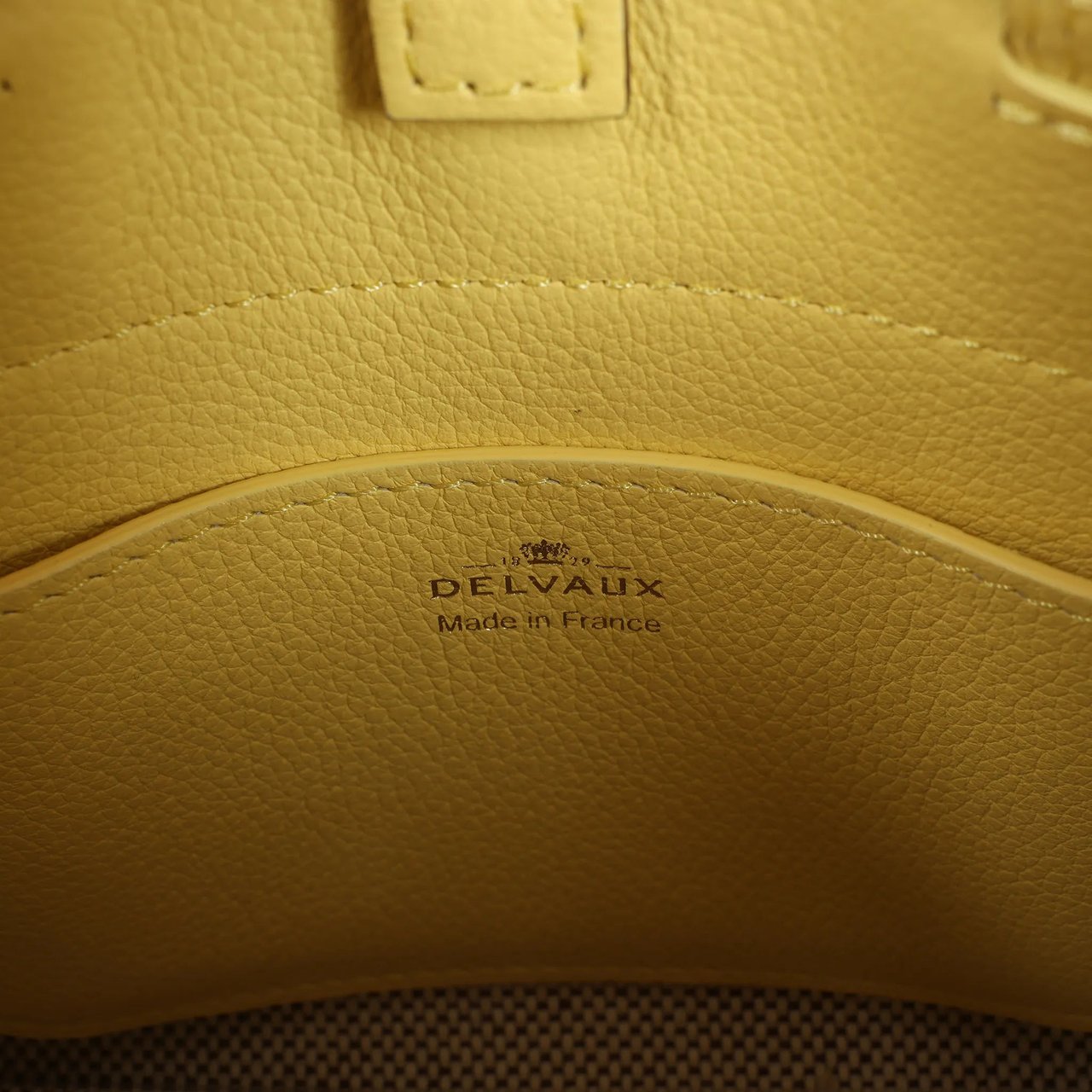 Delvaux Tempête PM Leather 2Way Crossbody Bag in Yellow Geel