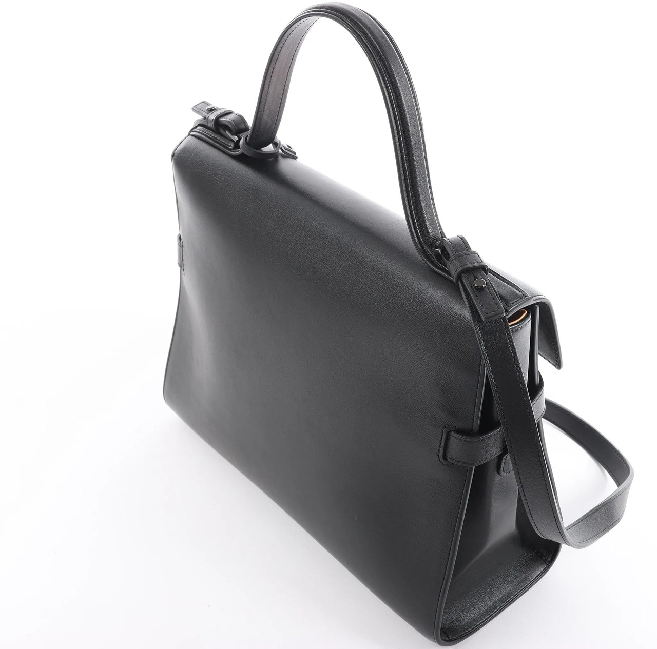 Delvaux Tempête GM Leather 2Way Handbag in Black Zwart