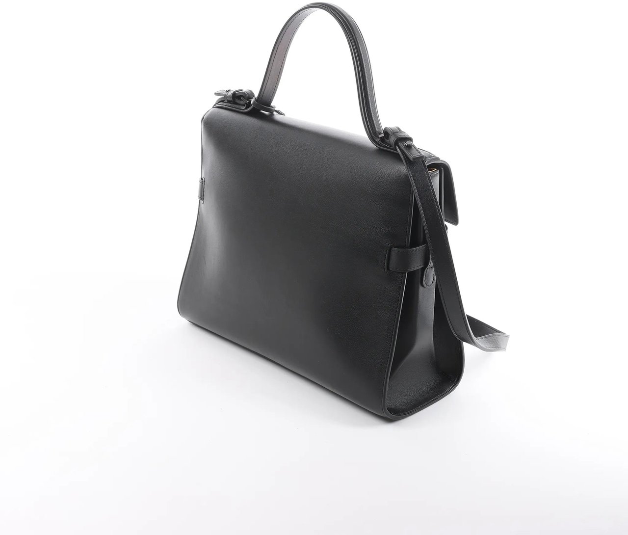 Delvaux Tempête GM Leather 2Way Handbag in Black Zwart