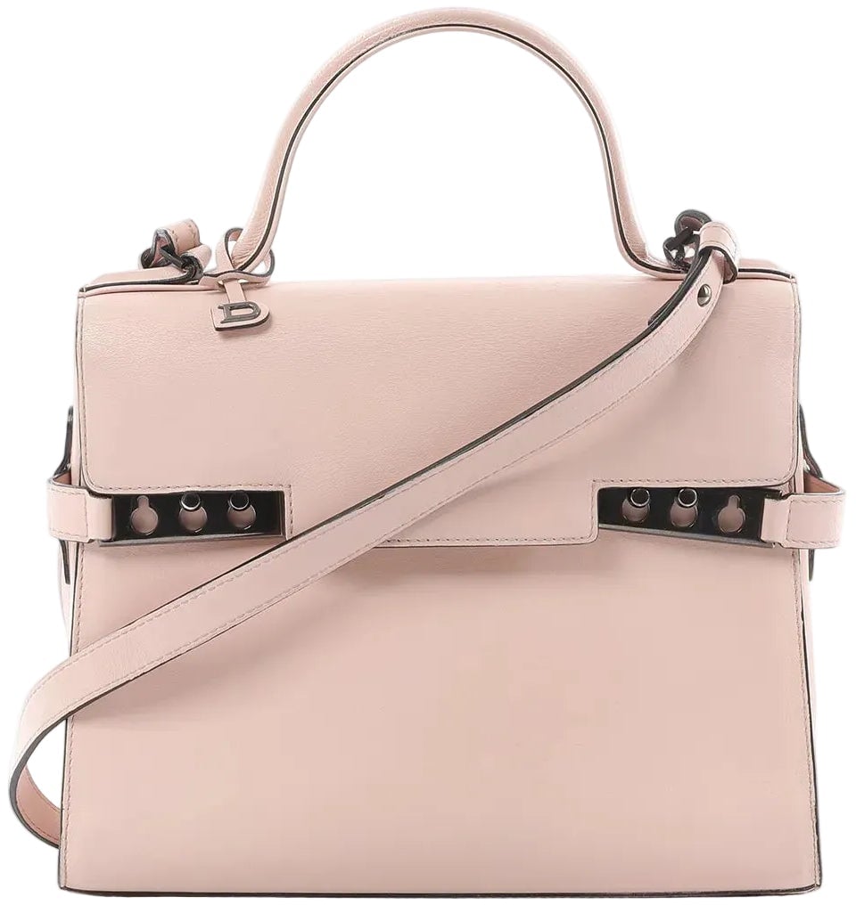 Delvaux Tempête MM Leather 2Way Handbag in Pink Roze