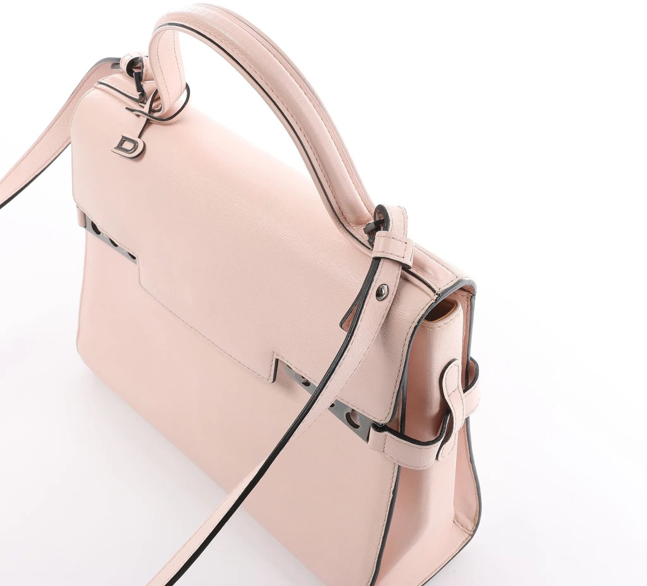Delvaux Tempête MM Leather 2Way Handbag in Pink Roze