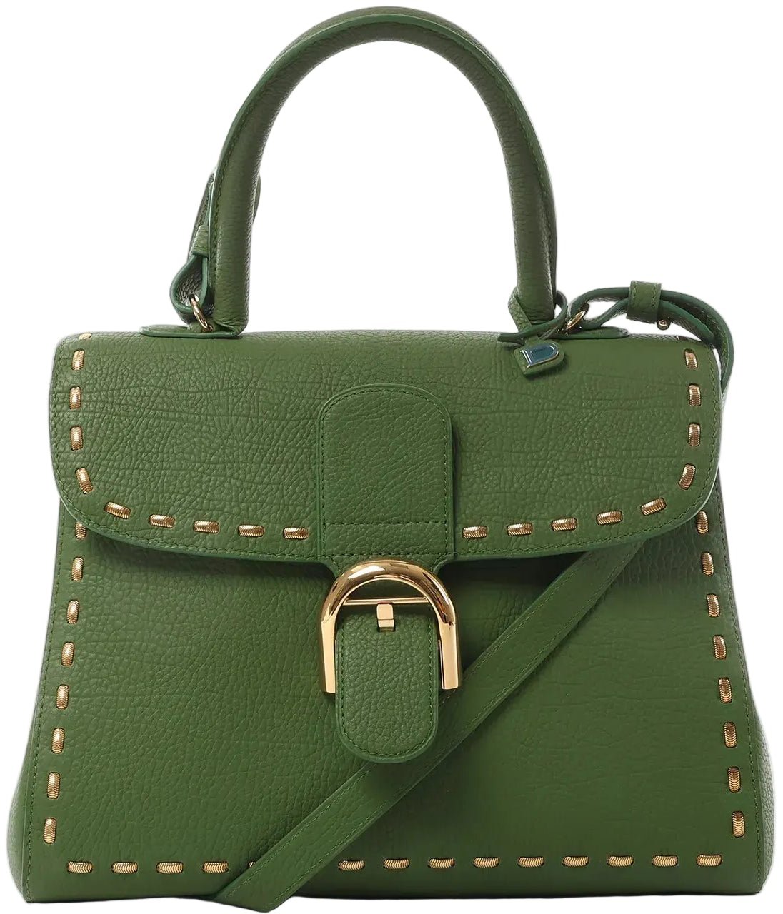 Delvaux Brillant MM Leather 2Way Handbag in Green Groen