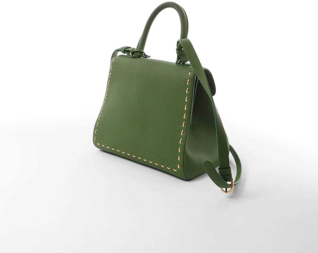 Delvaux Brillant MM Leather 2Way Handbag in Green Groen