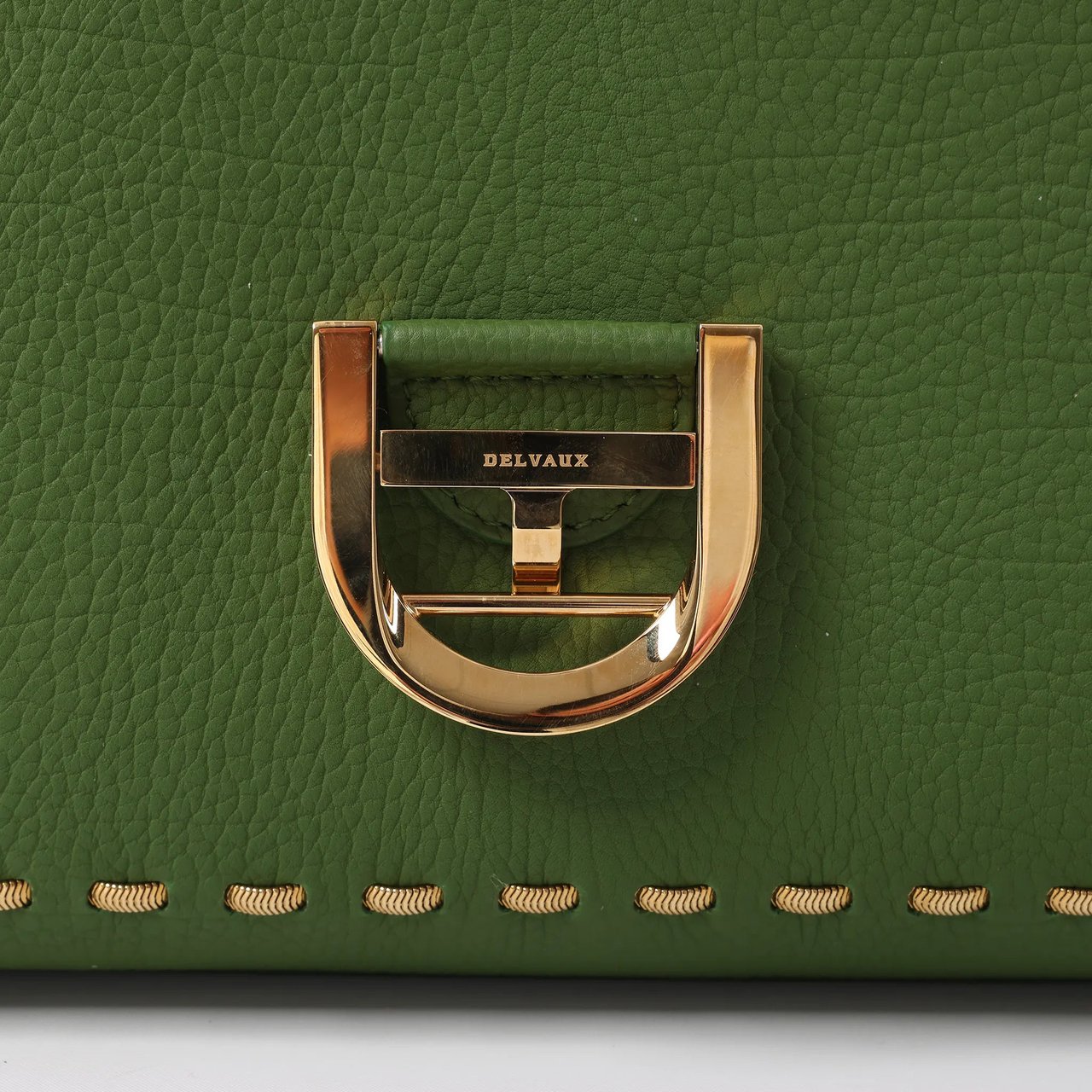 Delvaux Brillant MM Leather 2Way Handbag in Green Groen