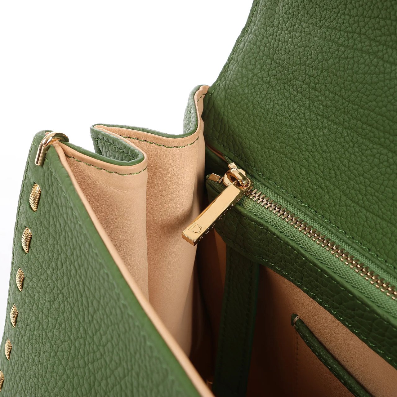 Delvaux Brillant MM Leather 2Way Handbag in Green Groen